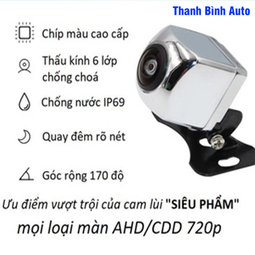 Camera nấm lề lùi AHD/CCD là thiết bị không thể thiếu đối với bất kỳ người lái xe nào tại Thanh Bình auto
