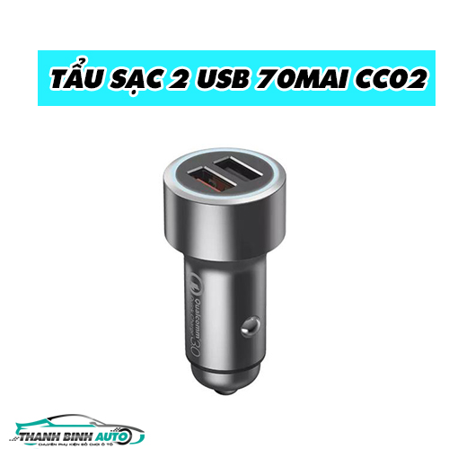 Tẩu sạc 2 USB 70mai CC02 có tại Thanh Bình Auto