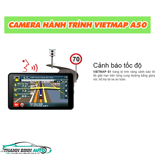 Camera hành trình Vietmap A50 tích hợp chức năng cảnh báo tốc độ