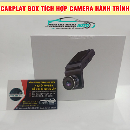 Hình ảnh Carplay Box tích hợp camera hành trình tại Thanh Bình Auto