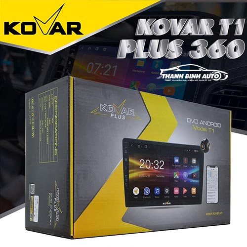 Màn hình Android Kovar T1 Plus 360 tích hợp camera 360 độ