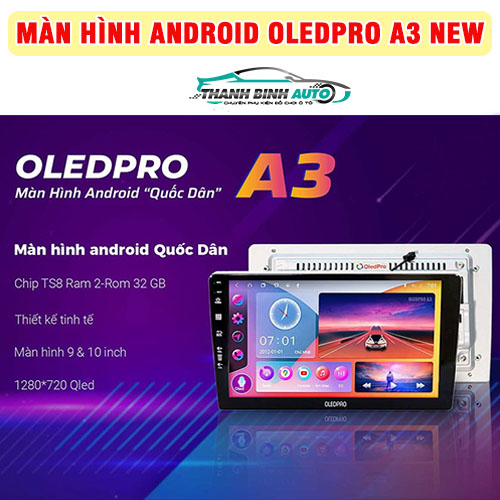 Màn hình Android OledPro A3 New có thiết kế đẹp mắt, sang trọng và đầy tinh tế