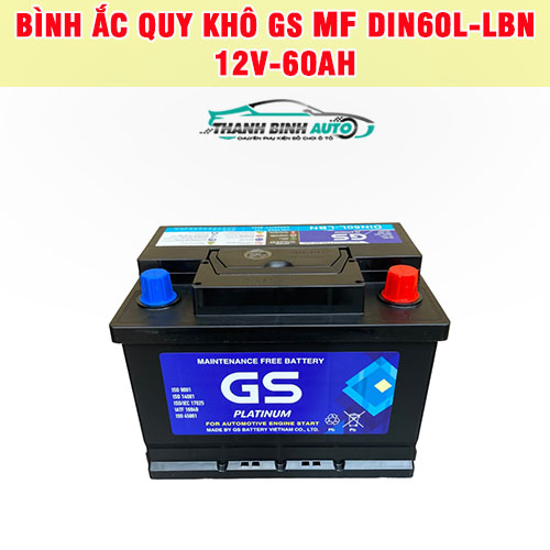 Bình ắc quy khô GS MF DIN60L-LBN 12V-60AH Thanh Bình Auto