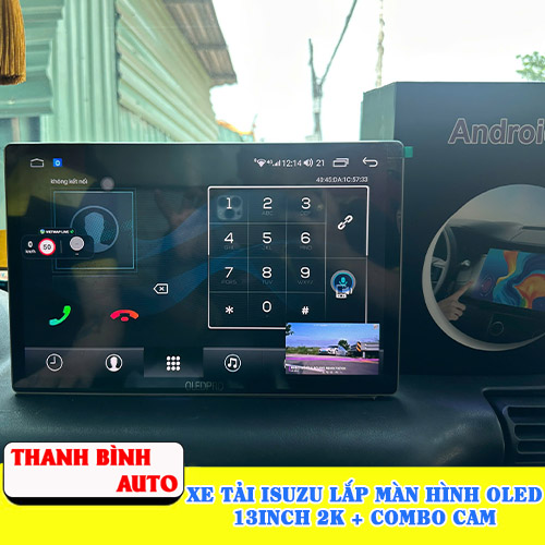 xe tai isuzu lap man hinh oled 13inch 2k combo cam2