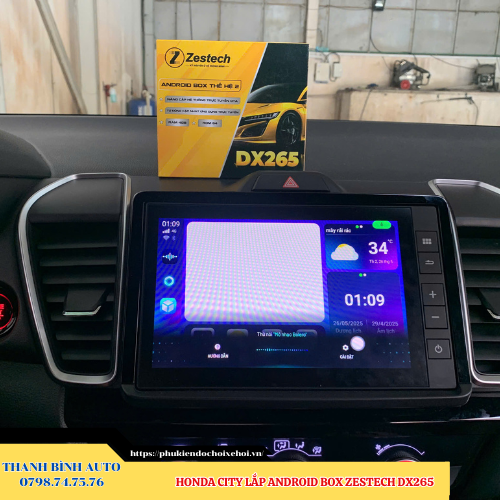 Honda City lắp Android Box Zestech DX265 Thanh Bình Auto