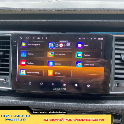 Kia Sedona lắp màn hình Zestech Z18 360 Thanh Bình Auto