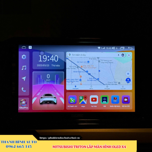 Mitsubishi Triton lắp màn hình Oled X4 Thanh Bình Auto