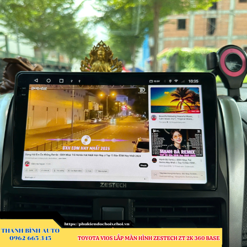 Toyota Vios lắp màn hình Zestech ZT 2K 360 bản Base Thanh Bình Auto