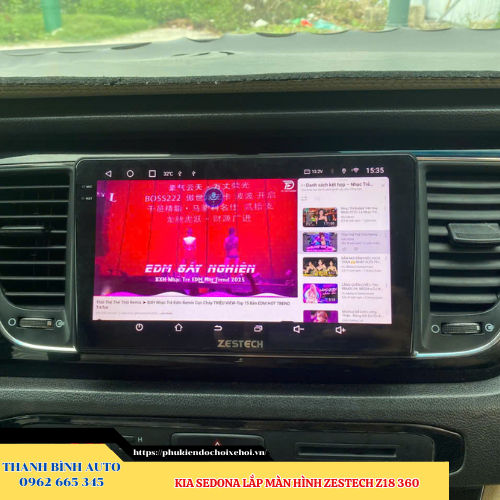 Kia Sedona lắp màn hình Zestech Z18 360 Thanh Bình Auto