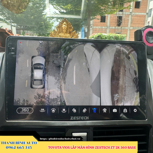 Toyota Vios lắp màn hình Zestech ZT 2K 360 bản Base Thanh Bình Auto