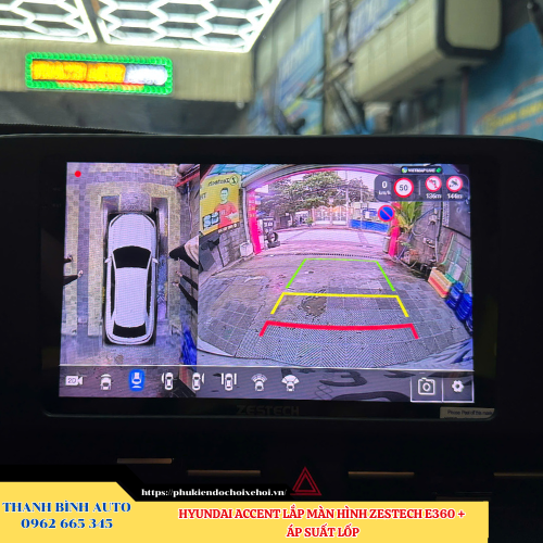 Hyundai Accent lắp màn hình Zestech E360 + Cảm biến áp suất lốp Thanh Bình Auto