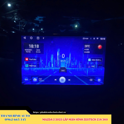 Mazda 2 2025 lắp màn hình Zestech Z18 360 Thanh Bình Auto