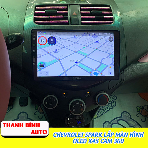 Chevrolet Spark lắp màn hình Oled X4S Thanh Bình Auto