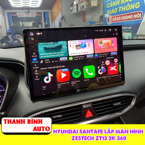 hyundai santafe lap man hinh zestech zt13 2k 360 thanh binh auto2