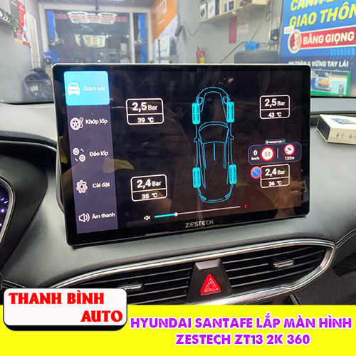 hyundai santafe lap man hinh zestech zt13 2k 360 thanh binh auto7
