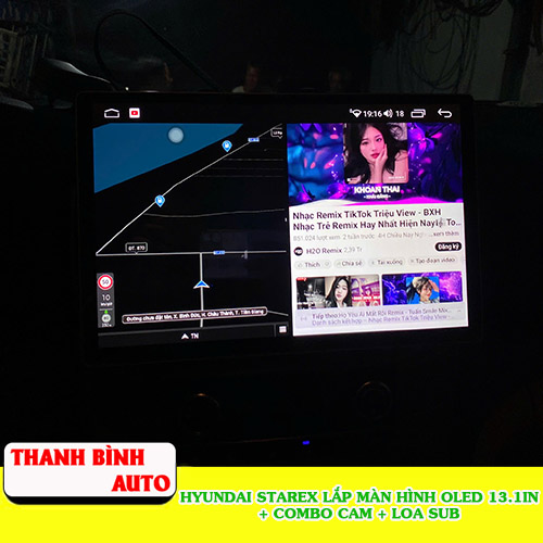 Hyundai Starex lắp màn hình Oled 13inch + Combo Cam + Loa Sub Nakamichi Thanh Bình Auto