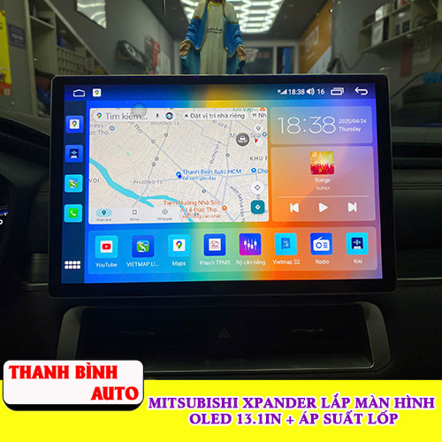 Mitsubishi Xpander lắp màn hình Oled 13inch Cam 360 + Cảm biến áp suất lốp Thanh Bình Auto