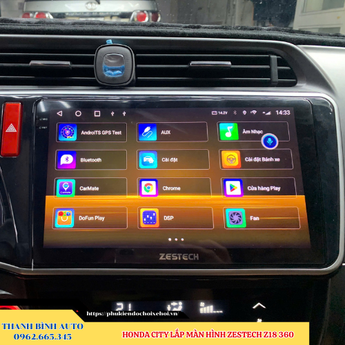 Honda City lắp màn hình Zestech Z18 360 Thanh Bình Auto