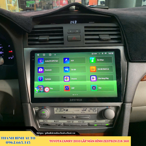 Toyota Camry 2010 - 2018 lắp màn hình Zestech Z18 360