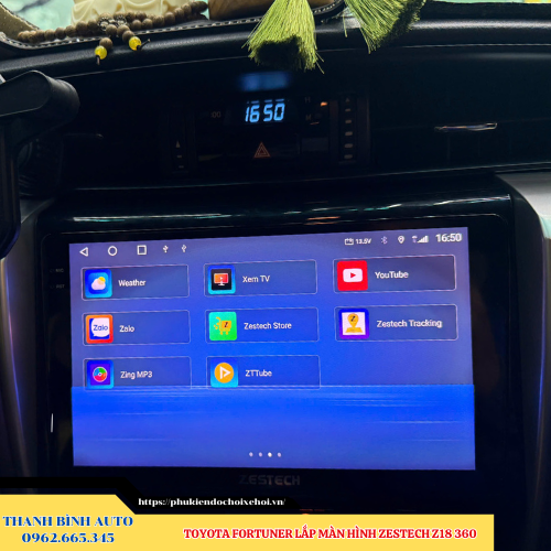 Toyota Fortuner lắp màn hình Zestech Z18 360 Thanh Bình Auto