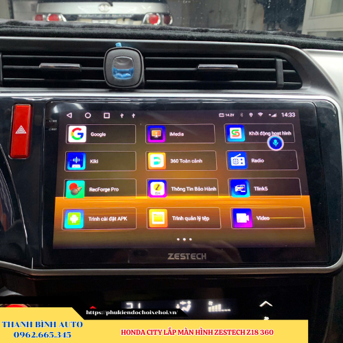 Honda City lên màn hình Zestech Z18 360 Thanh Bình Auto