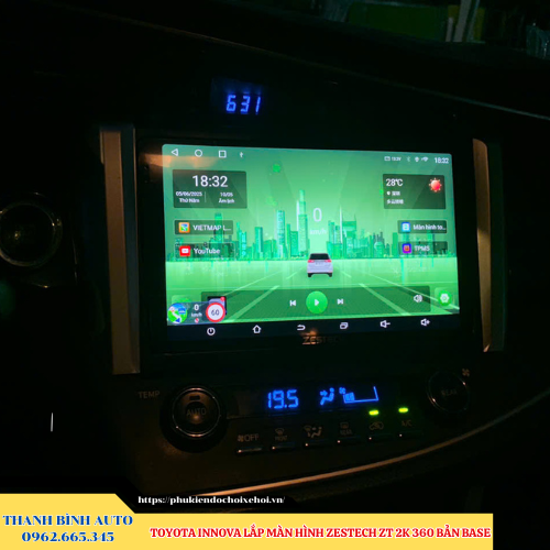 Toyota Innova lắp màn hình Zestech ZT 2K 360 Bản Base Thanh Bình Auto
