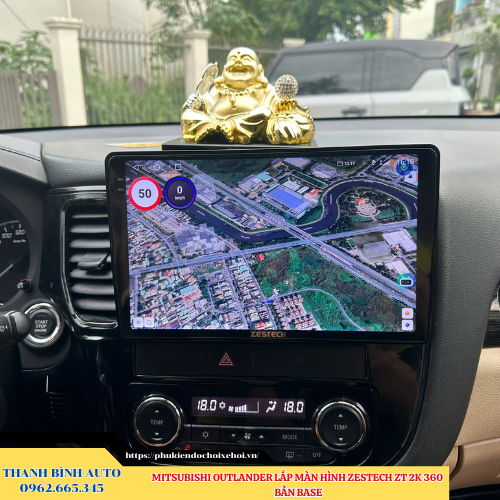 Mitsubishi Outlander lắp màn hình Zestech ZT 2K 360 bản Base Thanh Bình Auto