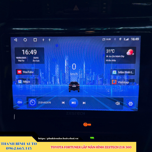 Toyota Fortuner lắp màn hình Zestech Z18 360 Thanh Bình Auto