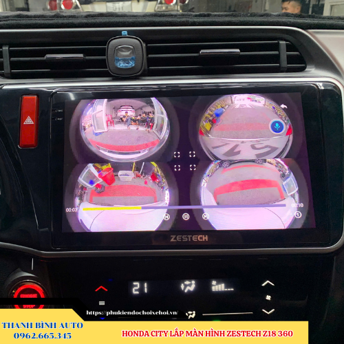 Honda City lắp màn hình Zestech Z18 360 Thanh Bình Auto