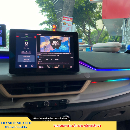 VinFast VF3 lắp Led nội thất V4 Thanh Bình Auto