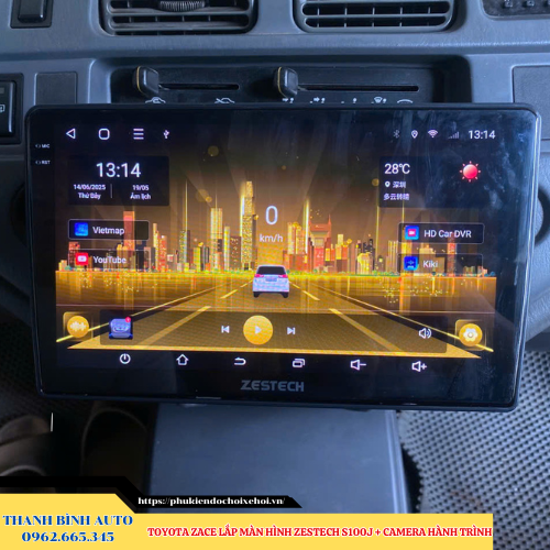 Toyota Zace lắp màn hình Zestech S100J + Camera hành trình Thanh Bình Auto