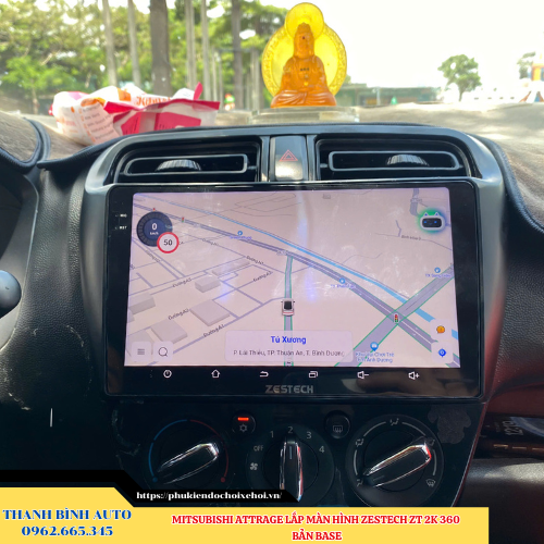 Mitsubishi Attrage lắp màn hình Zestech ZT 2K 360 Bản Base Thanh Bình Auto