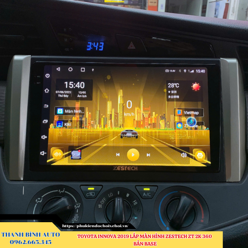 Toyota Innova 2019 lắp màn hình Zestech ZT 2K 360 bản Base Thanh Bình Auto