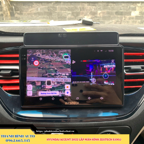 Màn hình Zestech S100J lắp xe Hyundai Accent 2022 Thanh Bình Auto