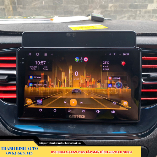 Màn hình Zestech S100J lắp xe Hyundai Accent 2022 Thanh Bình Auto