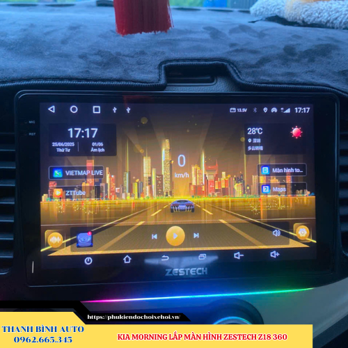 Kia Morning lắp màn hình Zestech Z18 360 Thanh Bình Auto