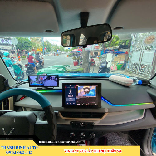 VinFast VF3 lắp Led nội thất V4 Thanh Bình Auto