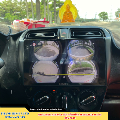 Mitsubishi Attrage lắp màn hình Zestech ZT 2K 360 Bản Base Thanh Bình Auto