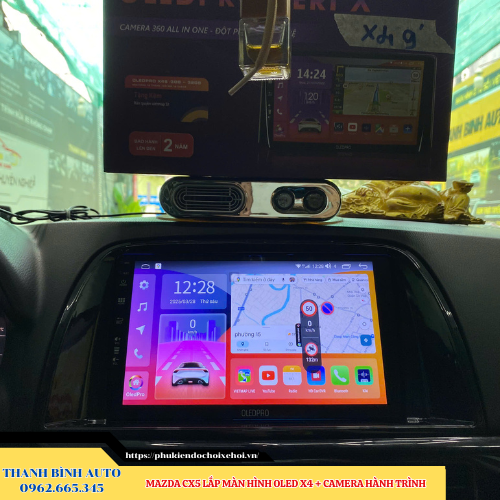Mazda CX5 lắp màn hình Oled X4 + Camera hành trình Thanh Bình Auto