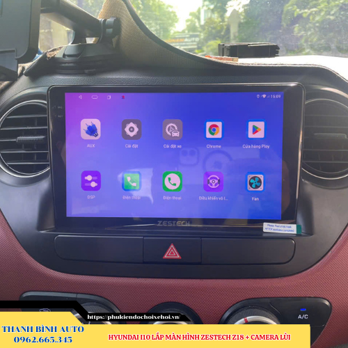Hyundai i10 2014 - 2019 lắp màn hình Zestech Z18 + Camera lùi Thanh Bình Auto
