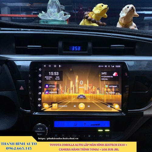 Toyota Corolla Altis lắp màn hình Zestech ZX10 + Camera hành trình 70mai + Loa sub JBL