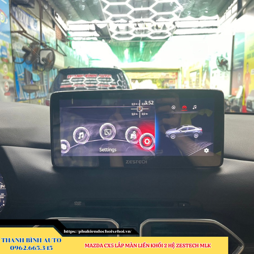 Mazda CX5 lắp màn hình liền khối 2 hệ Zestech MLK Thanh Bình Auto 