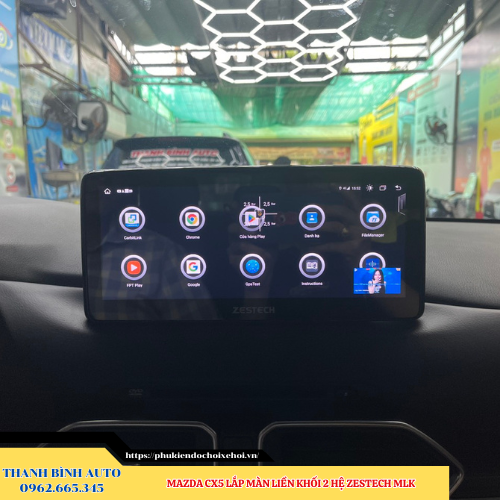 Mazda CX5 lắp màn hình liền khối 2 hệ Zestech MLK Thanh Bình Auto 
