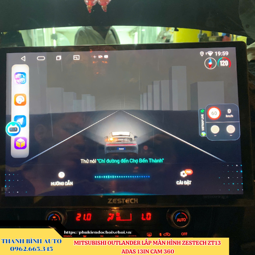 Mitsubishi Outlander lắp màn hình Zestech ZT13 ADAS 13in Cam 360 Thanh Bình Auto