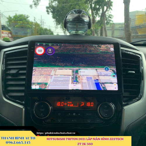 Mitsubishi Triton 2021 lên màn hình Zestech ZT 2K 360 Thanh Bình Auto