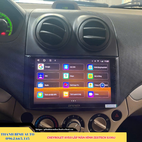 Chevrolet Aveo lắp màn hình Zestech S100J Thanh Bình Auto