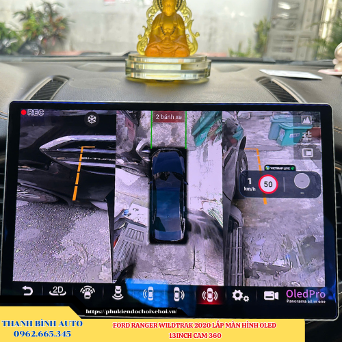 Ford Ranger Wildtrak 2020 lắp màn hình Oled 13in Cam 360 Thanh Bình Auto
