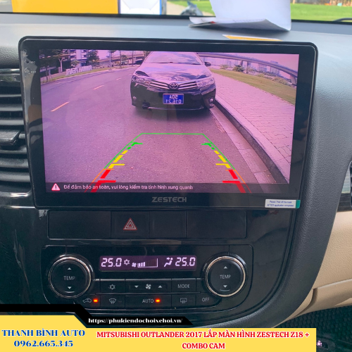 Mitsubishi Outlander 2017 lắp màn hình Zestech Z18 + Combo Cam Thanh Bình Auto