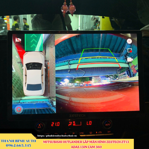 Mitsubishi Outlander lắp màn hình Zestech ZT13 ADAS 13in Cam 360 Thanh Bình Auto
