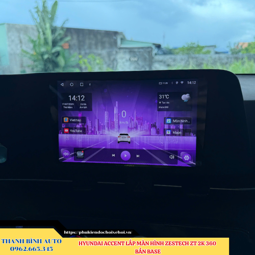 Hyundai Accent 2025 lắp màn hình Zestech ZT 2K 360 Bản Base Thanh Bình Auto